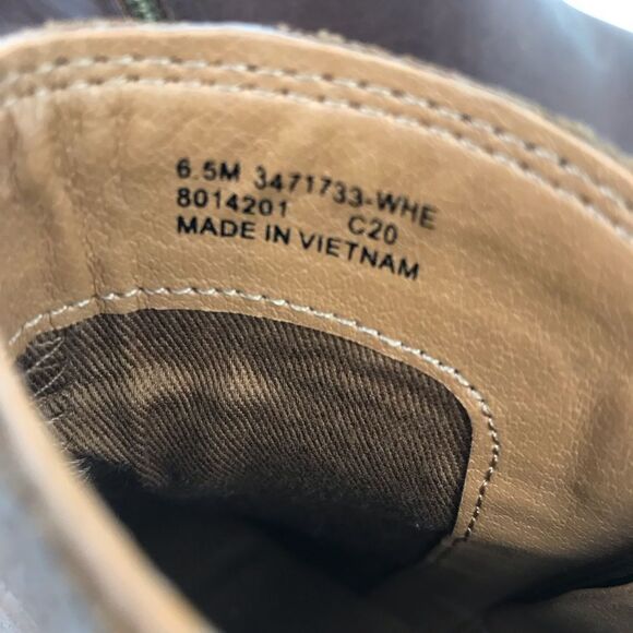 Frye JUDITH Brown Leather Double Zip Heeled Ankle Boots in Wheat - Picture 16 of 16